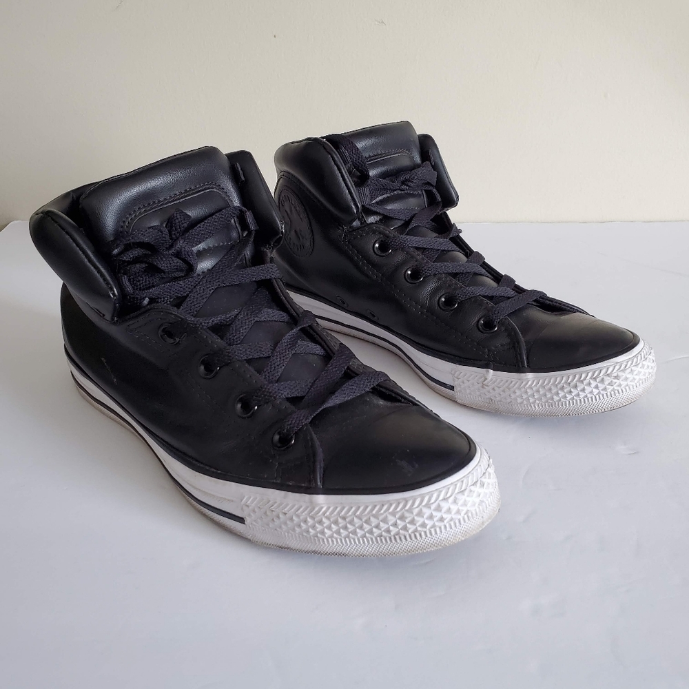 Converse Chuck Taylor Black Leather Sneakers Size 10